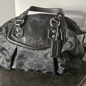 Coach Black Sateen ASHLEY Signature Satchel F1249- F19242